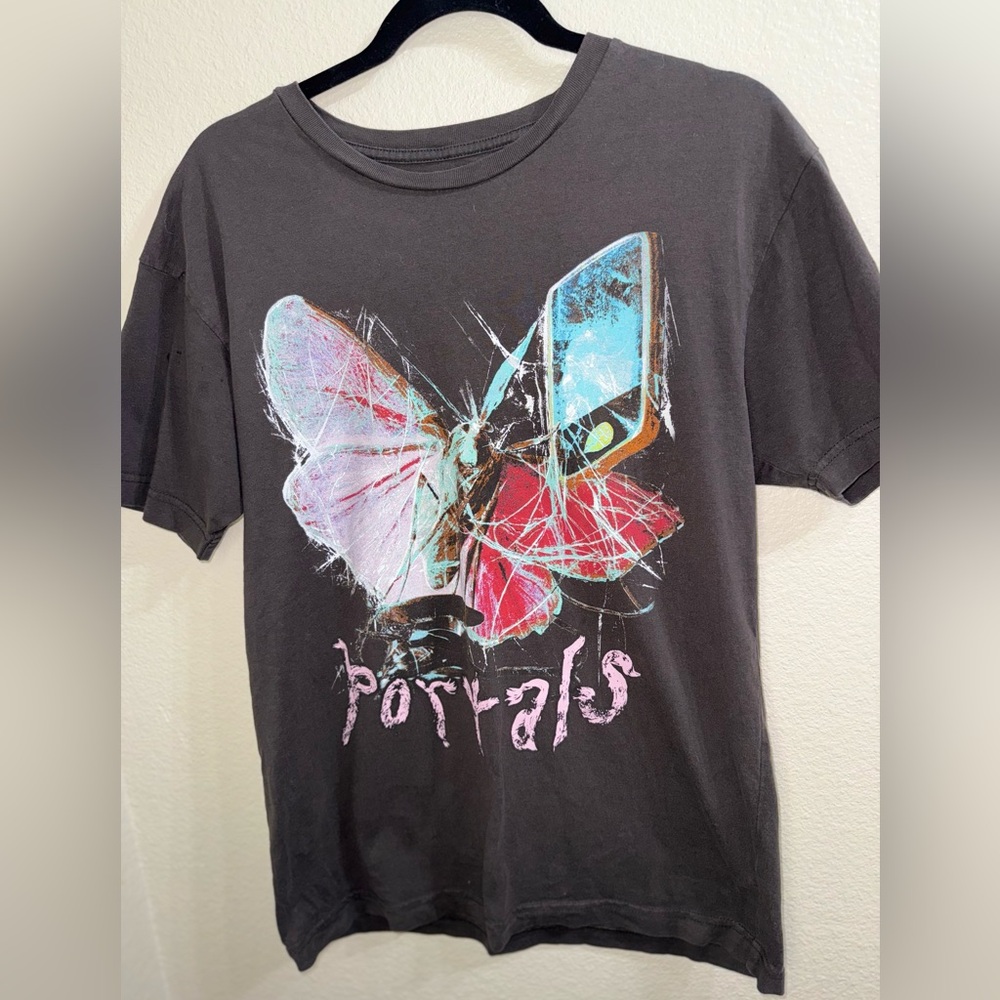 Portals‎ Butterfly Graphic Black Tee- Medium